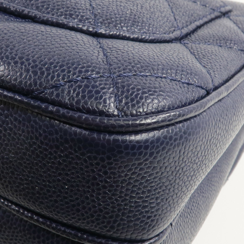 CHANEL 牛皮皮革Chain Shoulder銀扣鏈帶肩背袋-14
