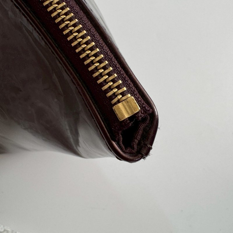 🎉9成新 超大容量LV 酒紅色漆皮肩背包-14