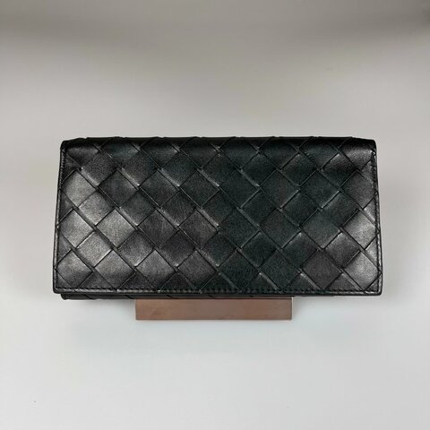 BV  黑大編織長夾