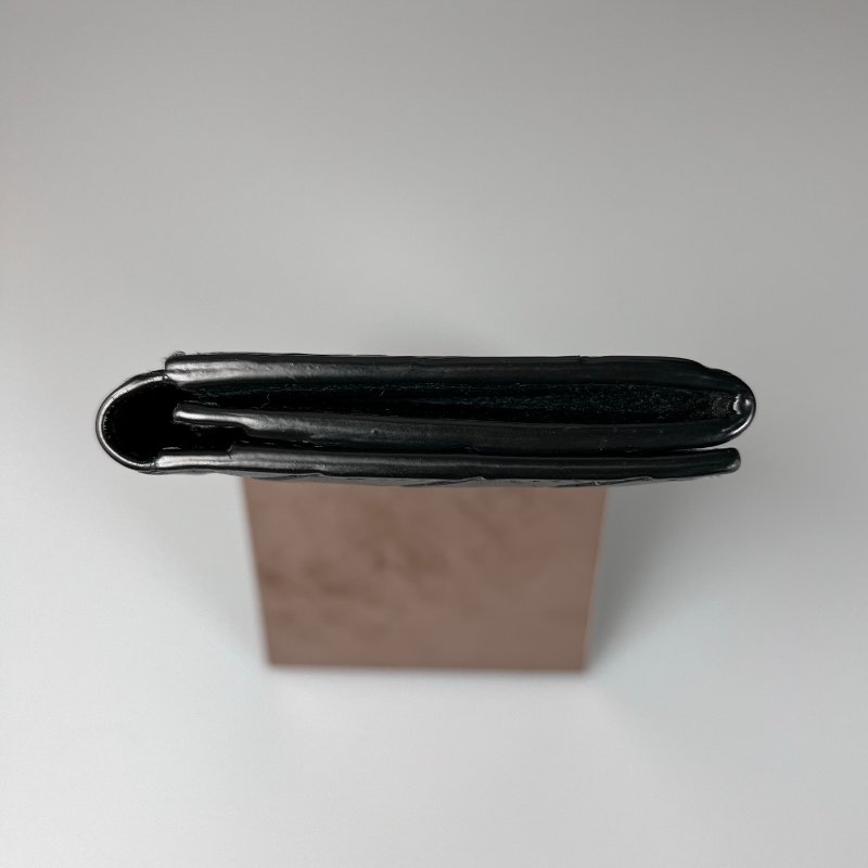 BV  黑大編織長夾-4