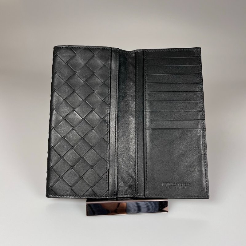 BV  黑大編織長夾-5