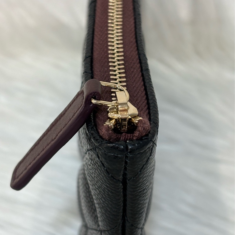 CHANEL AP4101 OCASE 黑色荔枝皮金釦 一字拉鍊 零錢包信用卡包錢包萬用包 可放手機千鈔IPHONE-2