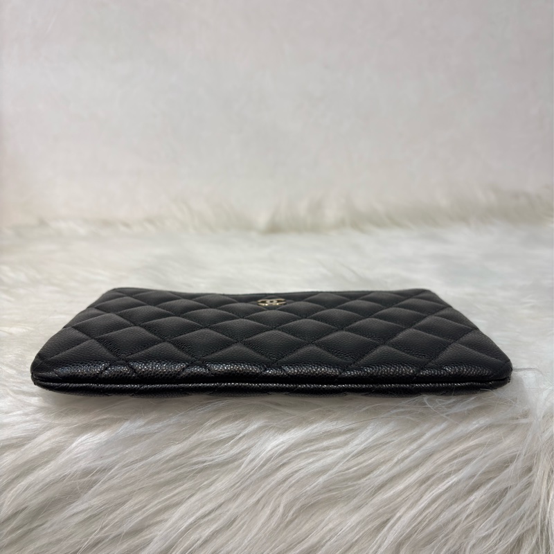 CHANEL AP4101 OCASE 黑色荔枝皮金釦 一字拉鍊 零錢包信用卡包錢包萬用包 可放手機千鈔IPHONE-6