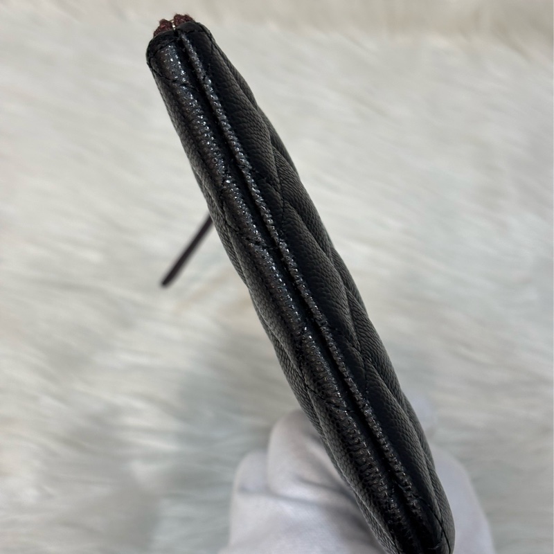 CHANEL AP4101 OCASE 黑色荔枝皮金釦 一字拉鍊 零錢包信用卡包錢包萬用包 可放手機千鈔IPHONE-19