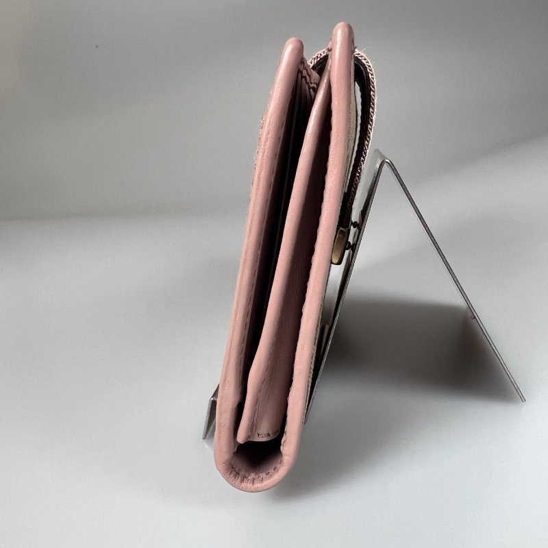 GUCCI 181672  老花拚粉藍條紋對開長夾-2