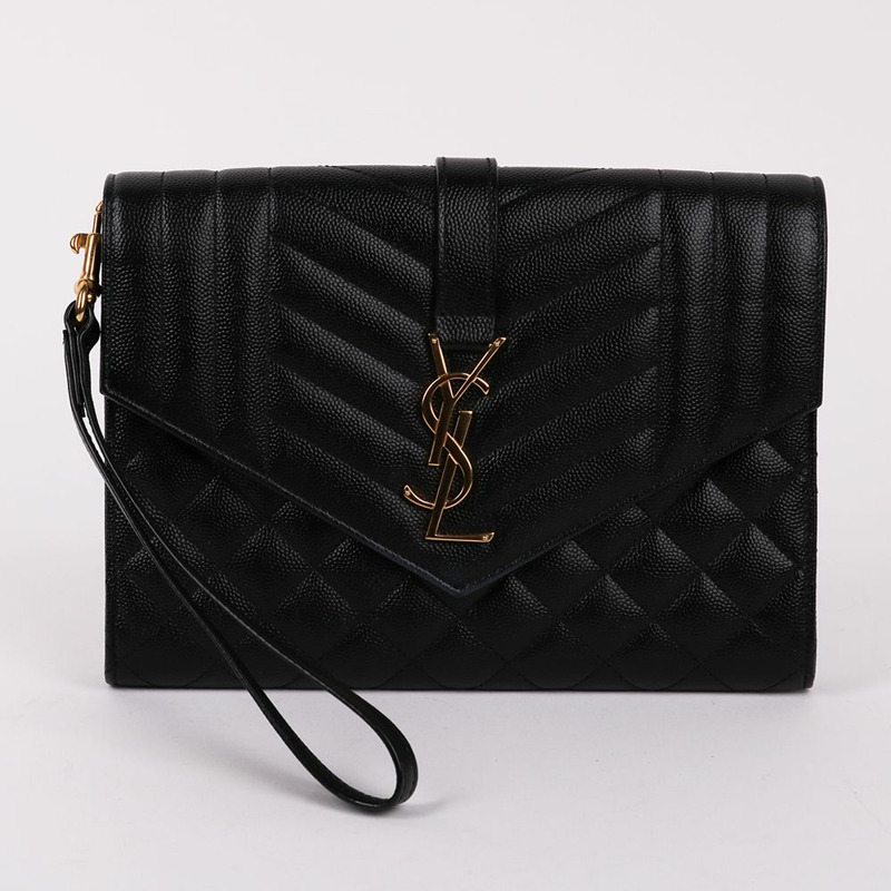 【包稅】SAINT LAURENT YSL金色小手拿包-0