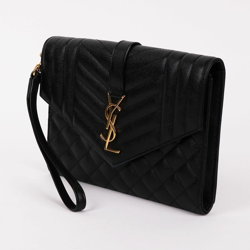 【包稅】SAINT LAURENT YSL金色小手拿包-2