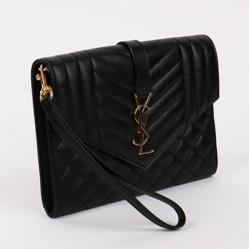 【包稅】SAINT LAURENT YSL金色小手拿包-3