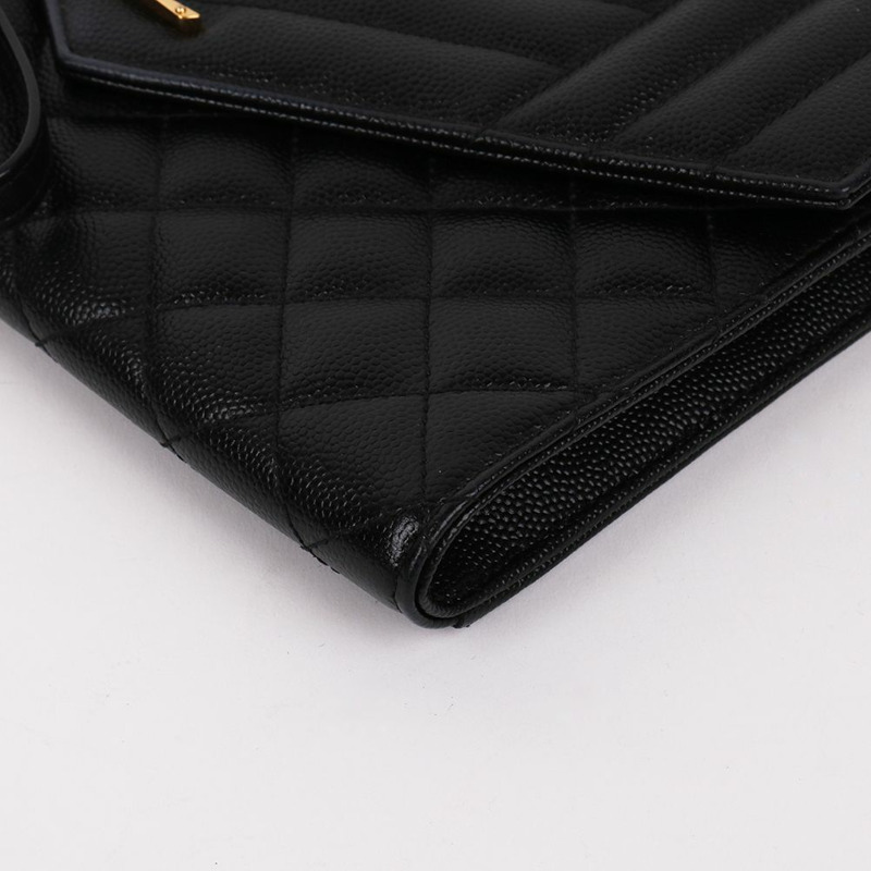 【包稅】SAINT LAURENT YSL金色小手拿包-8