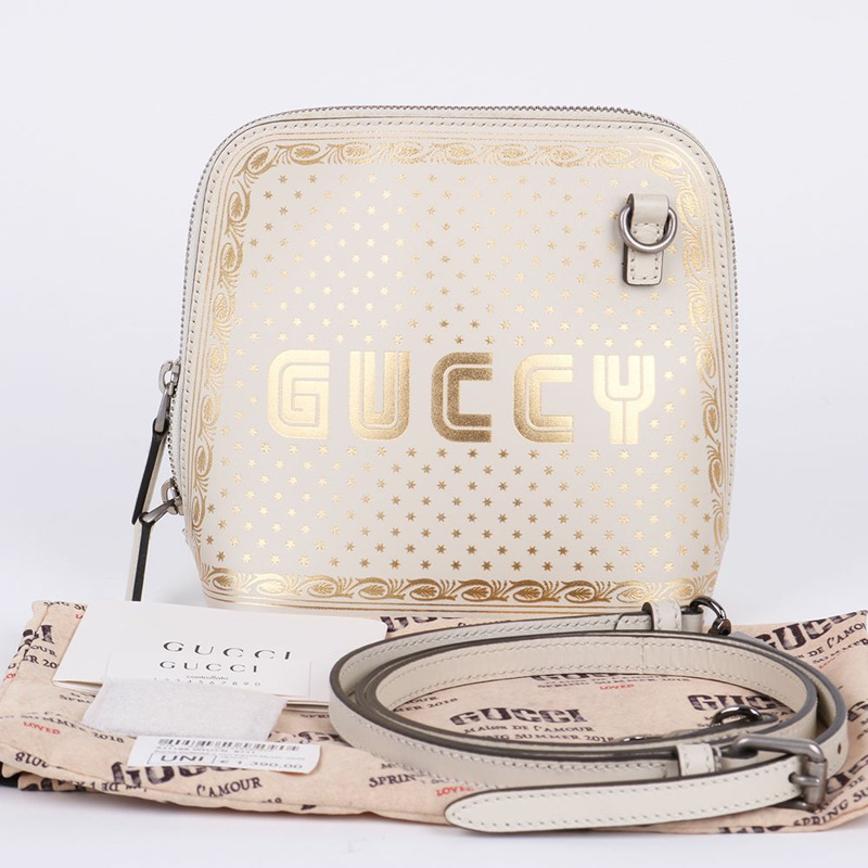 【包稅】GUCCI 白色星形印花迷你斜背包-10