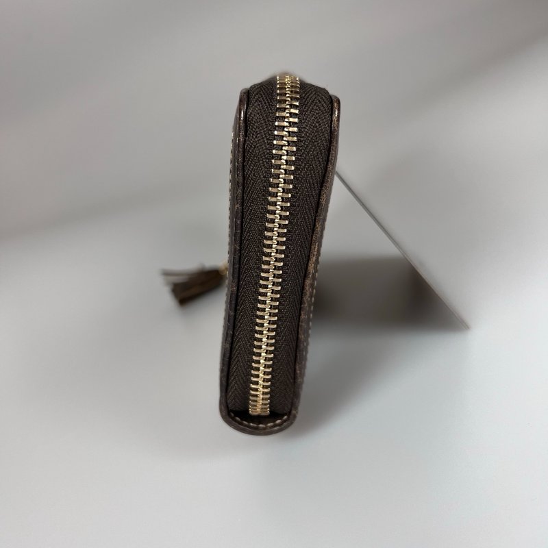 GUCCI 224253 老花竹節流蘇帆布ㄇ拉長夾-2