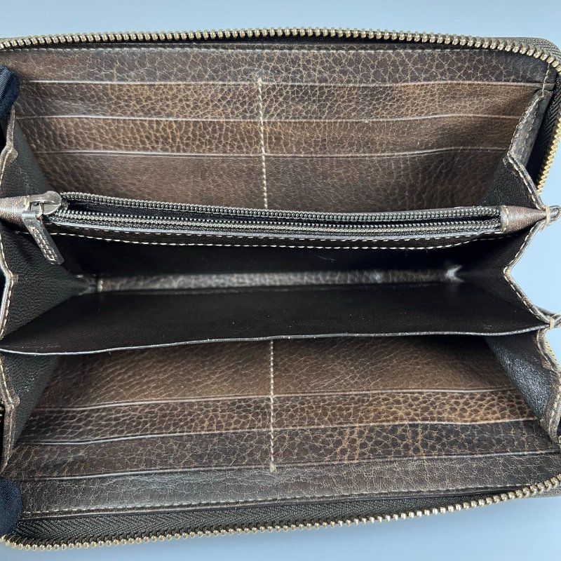 GUCCI 224253 老花竹節流蘇帆布ㄇ拉長夾-9