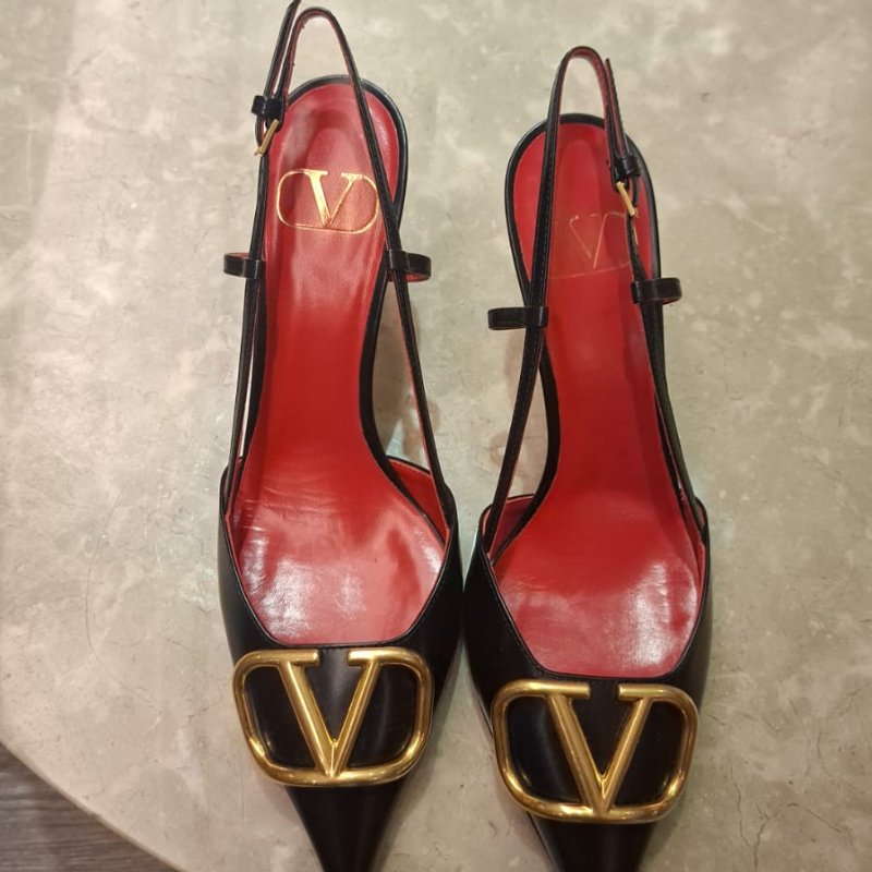 Valentino 范倫鐵諾 logo 高跟鞋-0