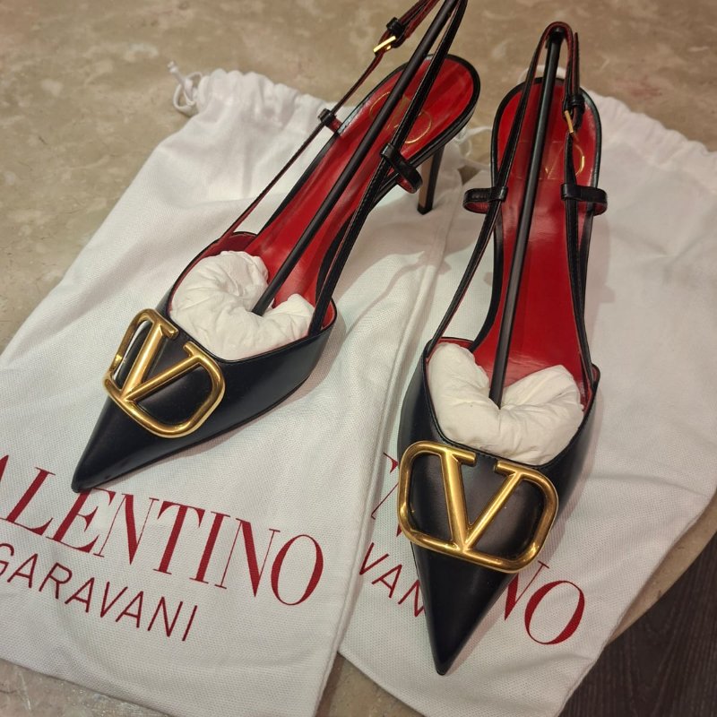 Valentino 范倫鐵諾 logo 高跟鞋-1