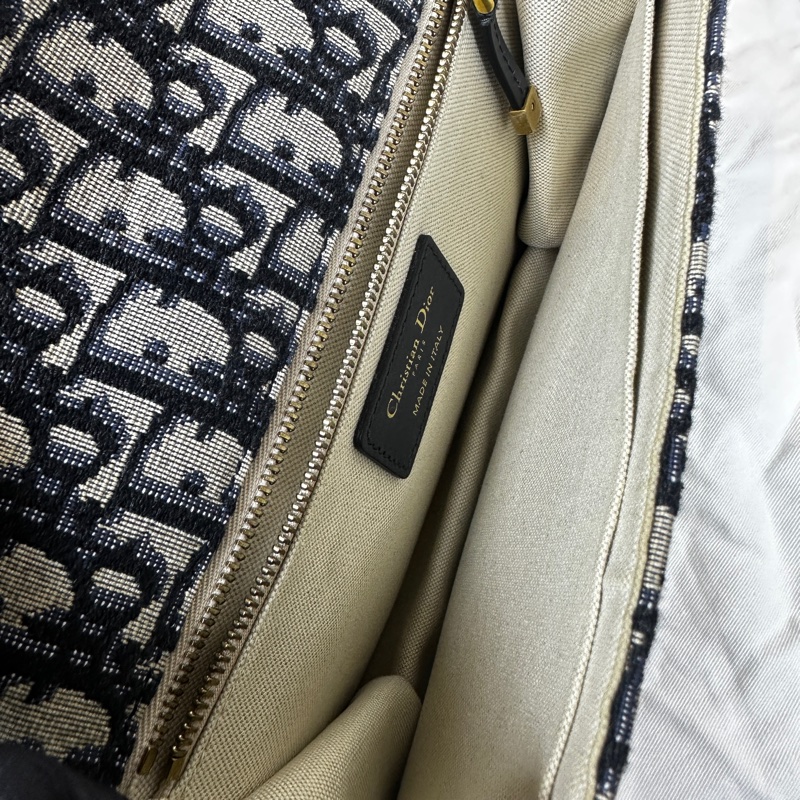 迪奧/Dior Addict Oblique Flap Bag 深藍色老花帆布斜背包 24x5x16cm-7