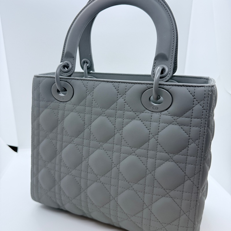 Lady Dior 中型五格 啞光灰-7