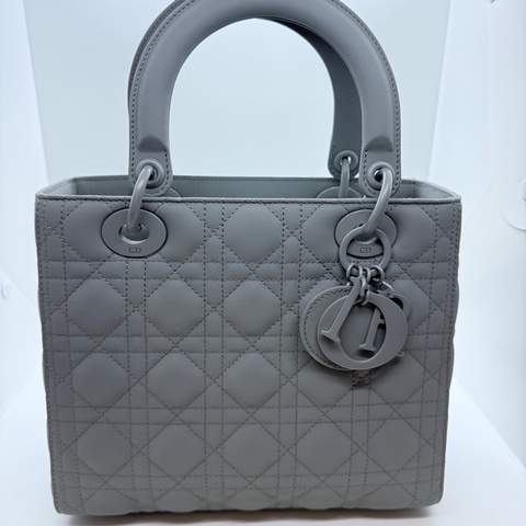 Lady Dior 中型五格 啞光灰