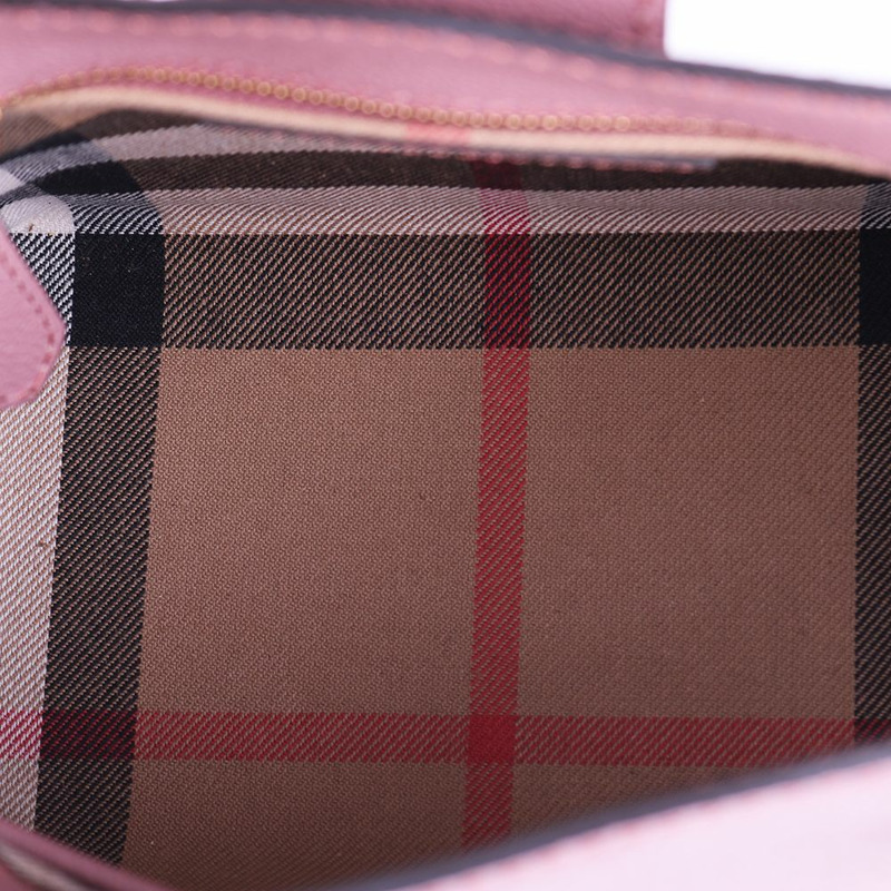 【包稅】BURBERRY 粉紅色顆粒感雙肩包-12