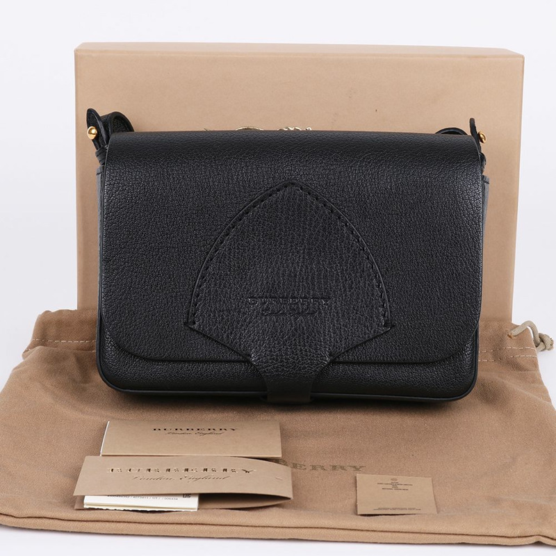 【包稅】BURBERRY 馬術黑色迷你斜背包-0
