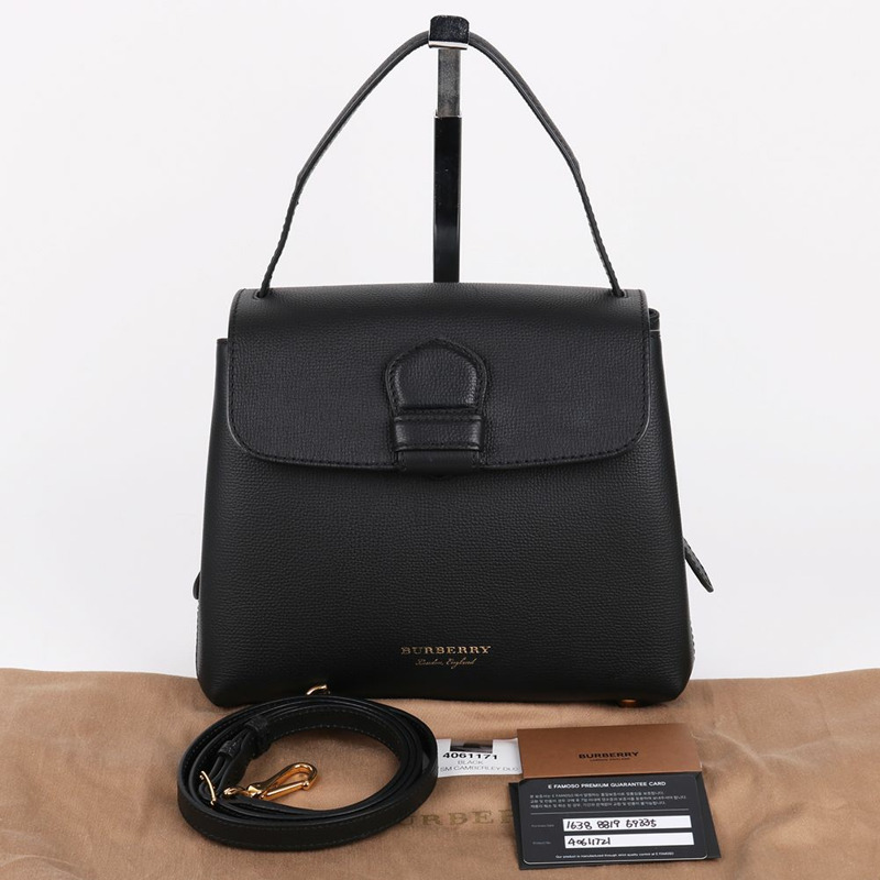 【包稅】BURBERRY Camberley 小號黑色手提單肩包-0