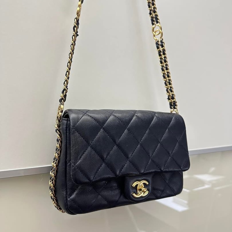 95成新 香奈兒深藍色 20*15*6公分-0