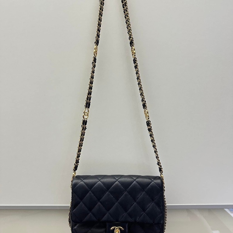 95成新 香奈兒深藍色 20*15*6公分-1