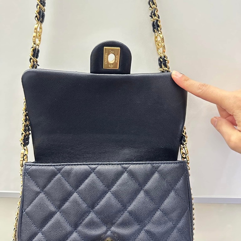 95成新 香奈兒深藍色 20*15*6公分-4