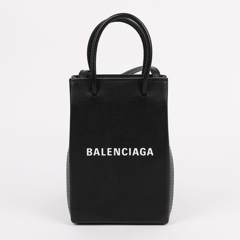 BALENCIAGA 黑色手機標誌迷你斜背包 693805