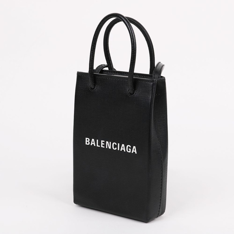 【包稅】BALENCIAGA 黑色手機標誌迷你斜背包 693805-2