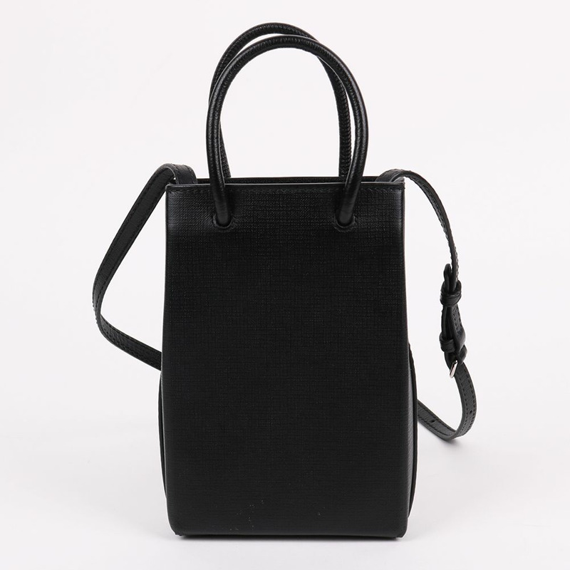 【包稅】BALENCIAGA 黑色手機標誌迷你斜背包 693805-3