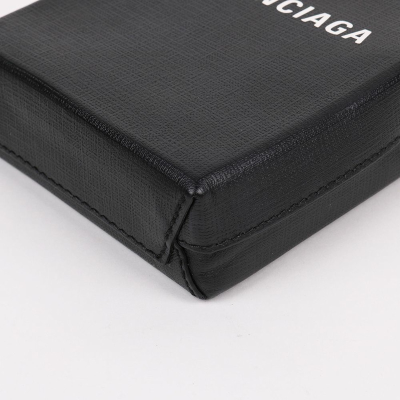 【包稅】BALENCIAGA 黑色手機標誌迷你斜背包 693805-9