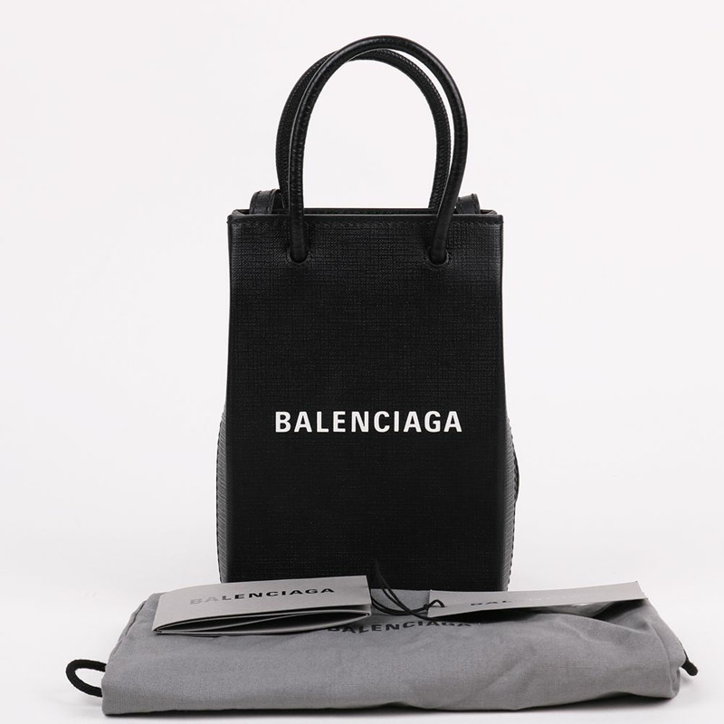 【包稅】BALENCIAGA 黑色手機標誌迷你斜背包 693805-11