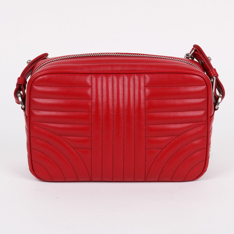 【包稅】PRADA 圖樣 紅色銀鍊單肩包 1BH083-3