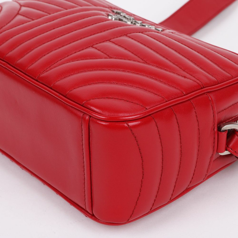 【包稅】PRADA 圖樣 紅色銀鍊單肩包 1BH083-7