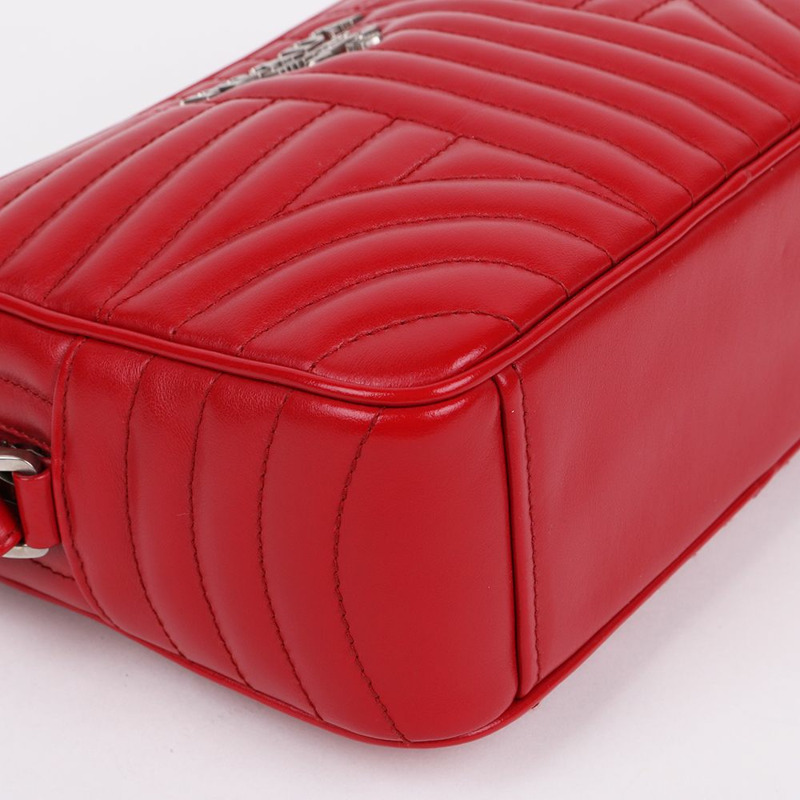 【包稅】PRADA 圖樣 紅色銀鍊單肩包 1BH083-8