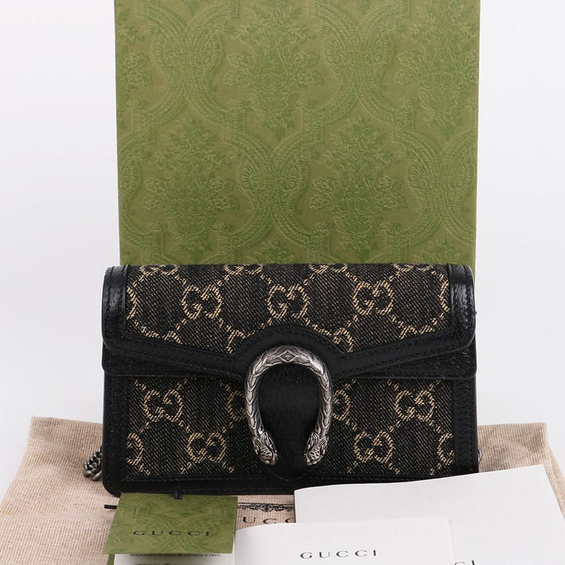 【包稅】GUCCI 黑色狄俄尼索斯鏈條超迷你包 476432-0