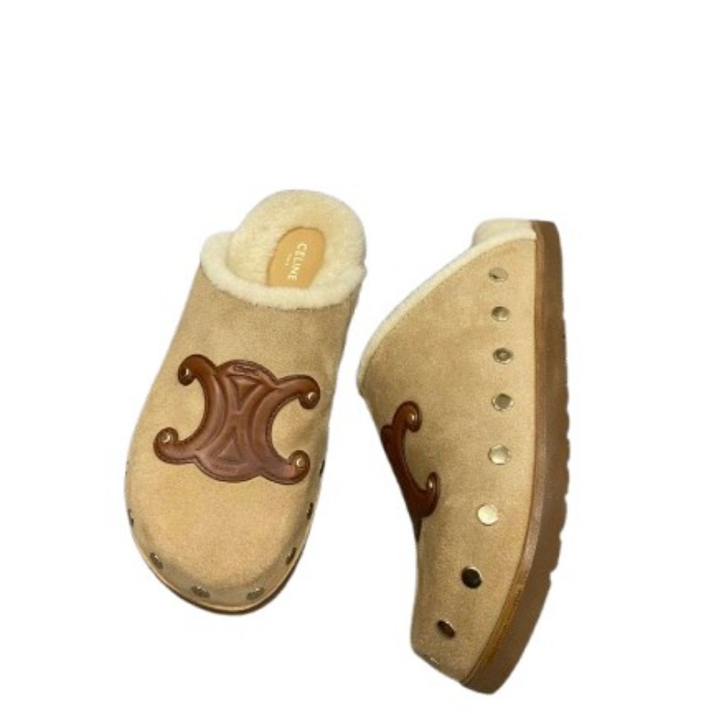 Celine Pitea Triomphe 軟木塞穆勒鞋 羊毛内 37.5碼-4