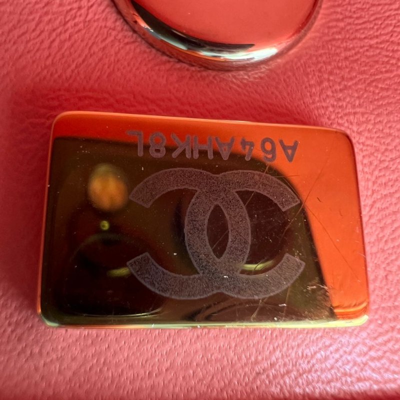 香奈兒紅金手柄小型 Coco Handle 手提斜背兩用包-5