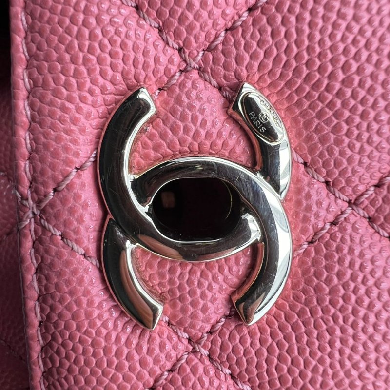 香奈兒紅金手柄小型 Coco Handle 手提斜背兩用包-7