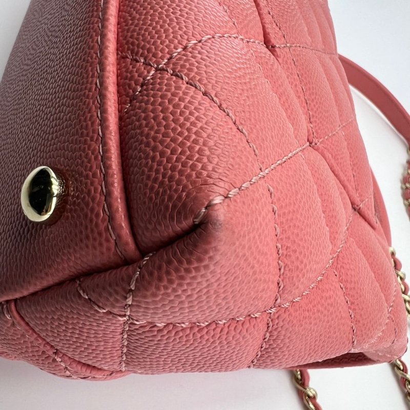 香奈兒紅金手柄小型 Coco Handle 手提斜背兩用包-15