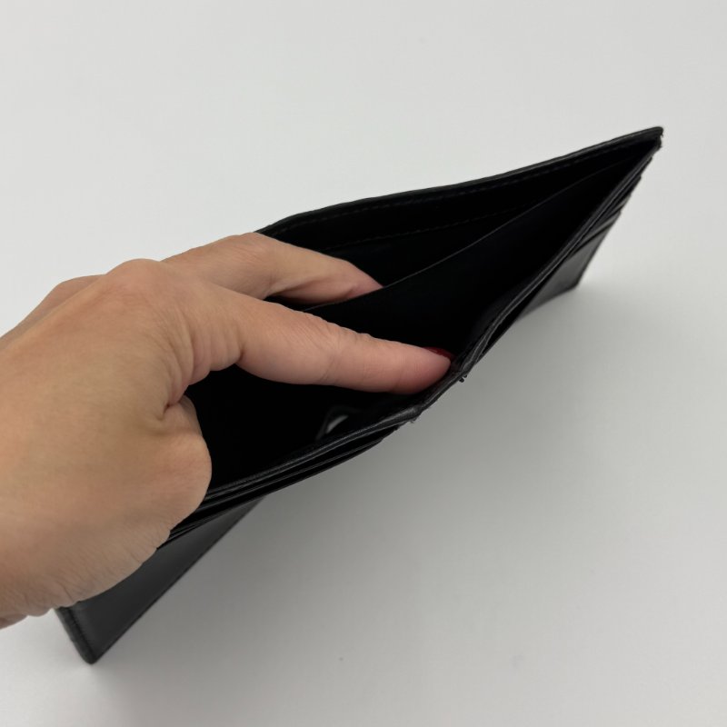 GUCCI - 黑色牛皮雙G LOGO對開短夾-3