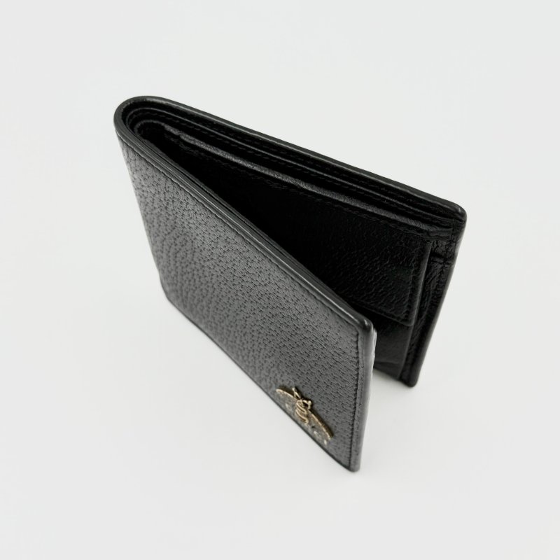 GUCCI - 黑色牛皮蜜蜂對開短夾-2