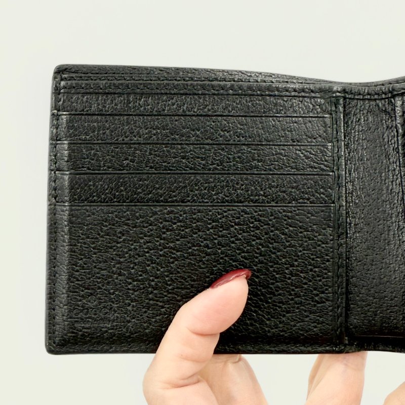 GUCCI - 黑色牛皮蜜蜂對開短夾-10