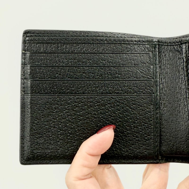 GUCCI - 黑色牛皮蜜蜂對開短夾-11