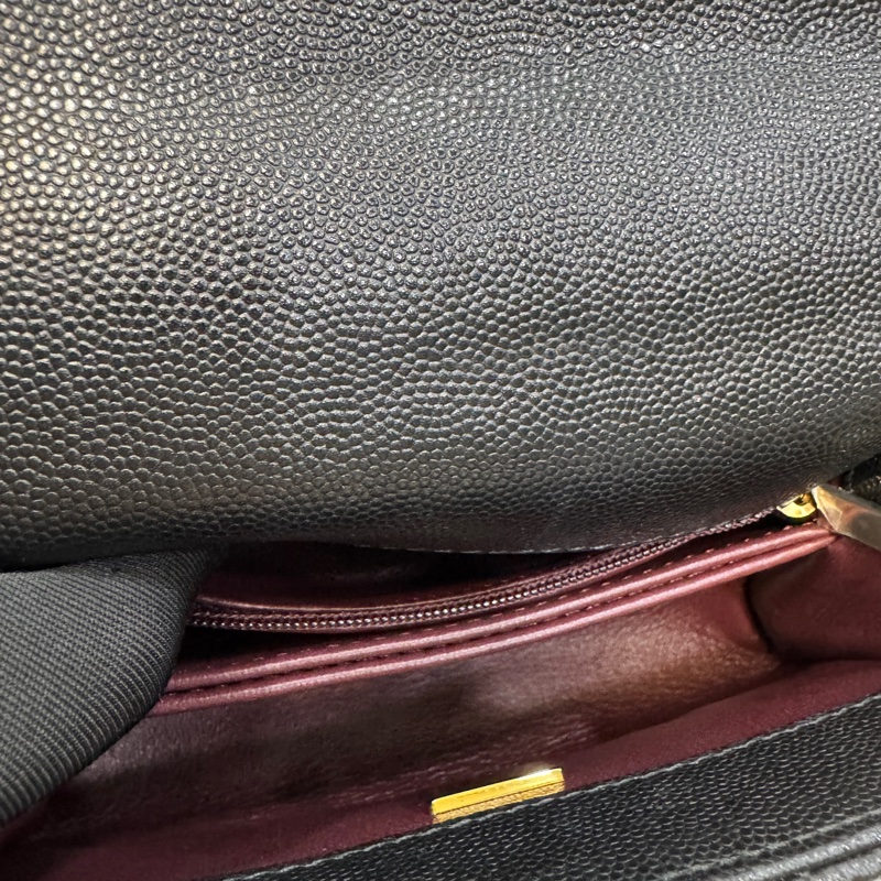 🖤香奈兒憨豆CHANEL黑金荔枝皮MINI COCO HANDLE AS2215-8