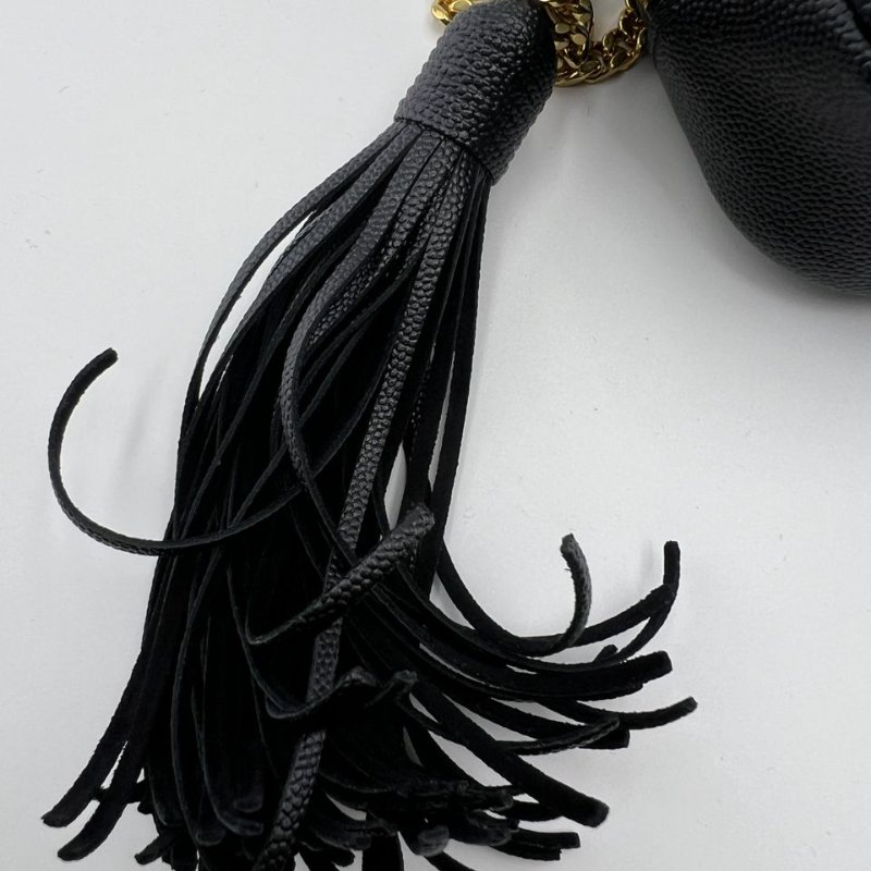 聖羅蘭黑金 LOU 牛皮流蘇相機包 單肩斜背兩用包-22