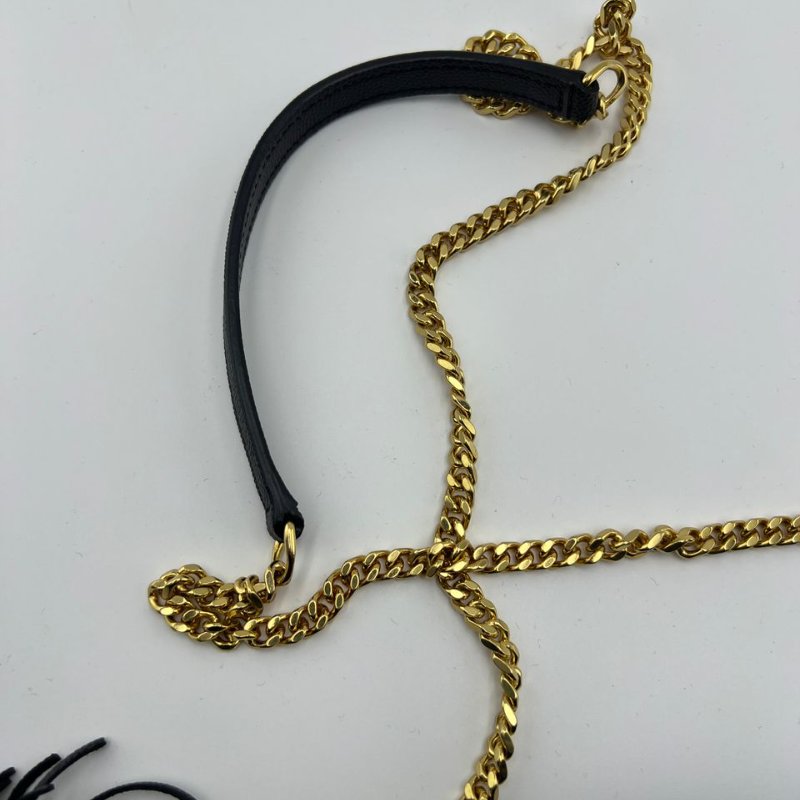 聖羅蘭黑金 LOU 牛皮流蘇相機包 單肩斜背兩用包-23