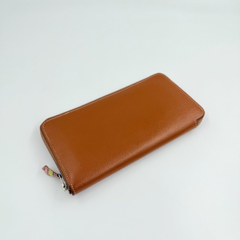 HERMES - 棕色EPSOM  Silk'in Azap 絲巾長夾-0