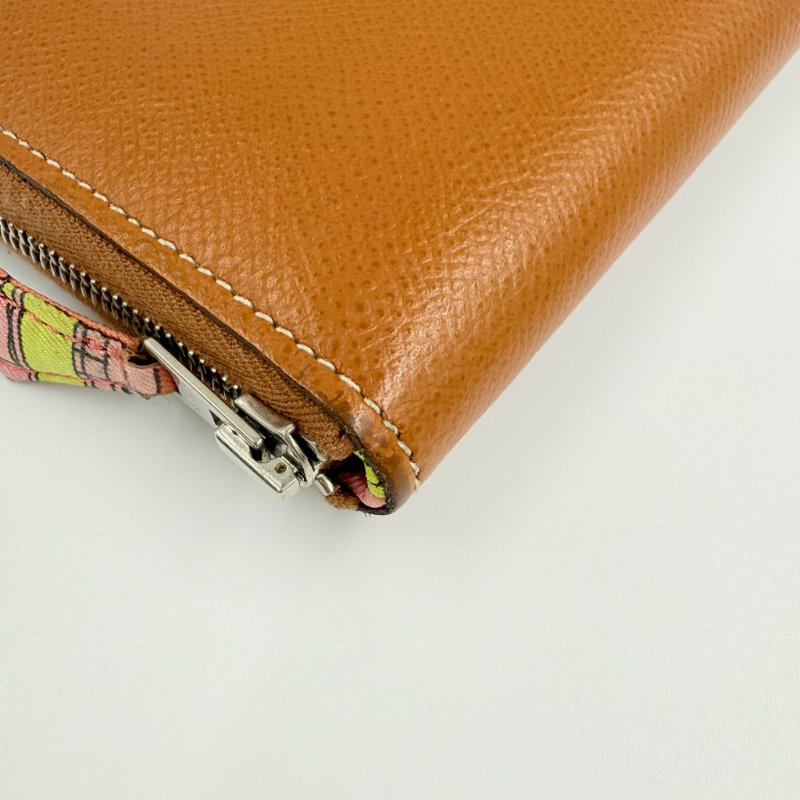 HERMES - 棕色EPSOM  Silk'in Azap 絲巾長夾-6