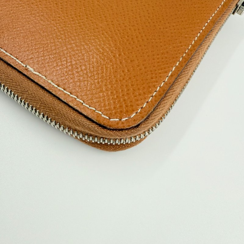 HERMES - 棕色EPSOM  Silk'in Azap 絲巾長夾-7